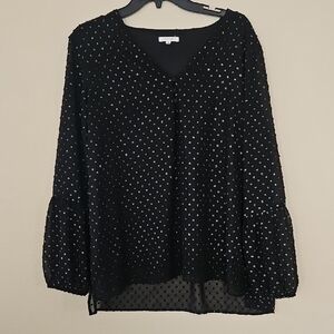 L‎ Maurices Black Dot Women's Top